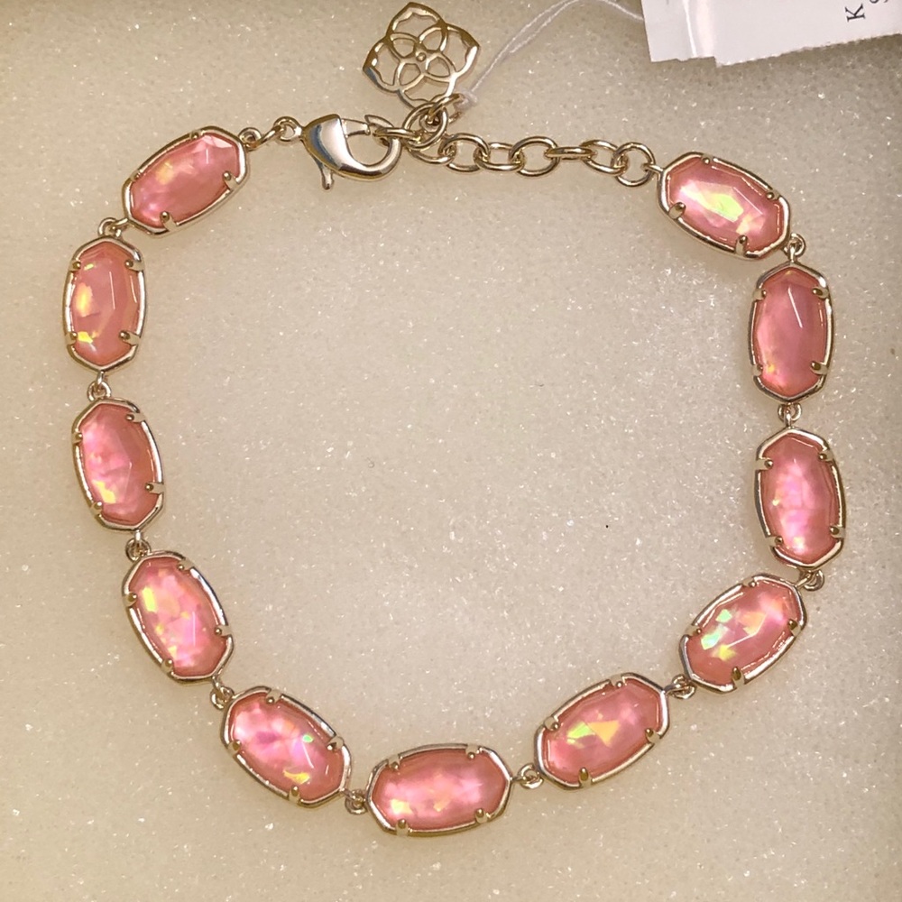 NWT Kendra Scott RARE & Retired Grayson Bracelet Iridescent Coral Illusion Gold! - Picture 13 of 16